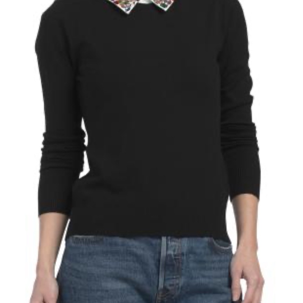 NWT LIV Milano knitted top sweater with stud encrusted embellishments collar